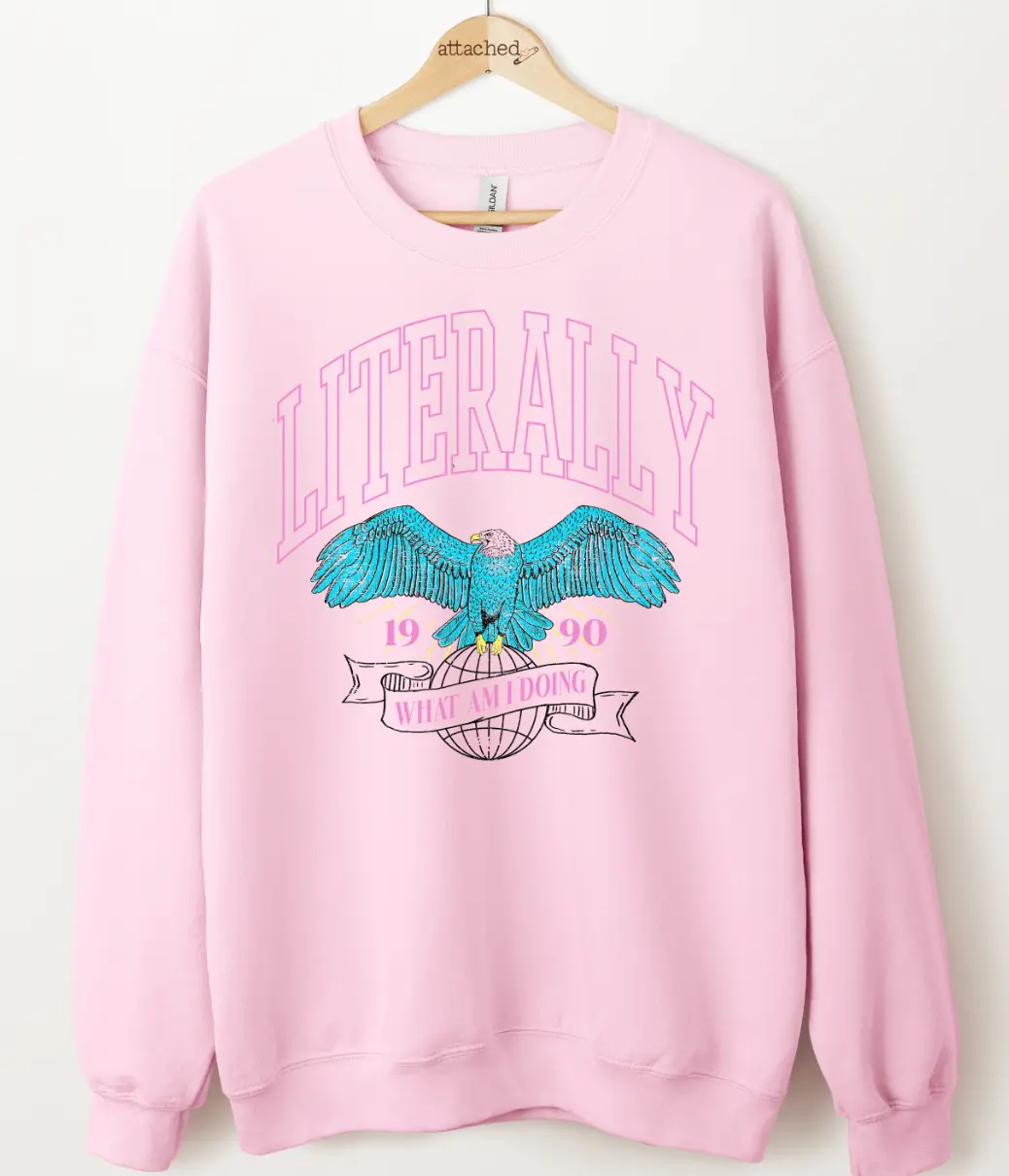 Literally What Am I Doing Eagle Graphic Top