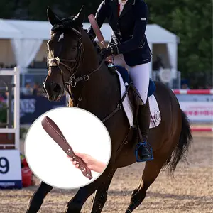 Lightweight Equestrian Guide Whip Premium PU Leather Riding Crop Practical Behavioral Training Accessory for Horses and Pet Dogs