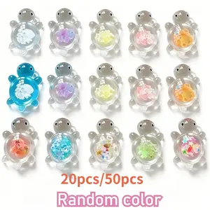 20/50 Piece Glow-In-The-Dark Turtle Charms, Acrylic Fluorescent Material, DIY Jewelry Making, Keychains, Necklaces, Indoor Outdoor Decor, Marine Life Charm, Trinkets