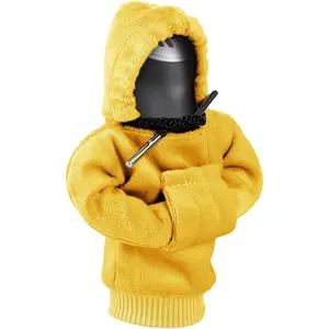 Gear Shift Hoodie, Universal Car Gear Shift Knob Cover, Funny Sweater Shifter Hoodie, 4.7 Inch Gear Stick Hoodie Protector Decoration(Yellow)