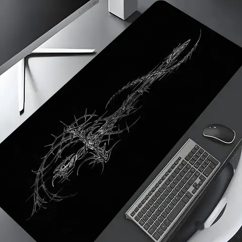 Gothic Thorned Cross Pattern Mouse Pad, Large Gaming Mouse Pad, Aesthetic Desktop Decoration Protective Pad, Non-slip Rubber Pad for Laptop, Desktop Computer Games, Gaming Mousepad, Gaming Desk Mat, Gaming Desk Accessory, Computer Desk Accessories