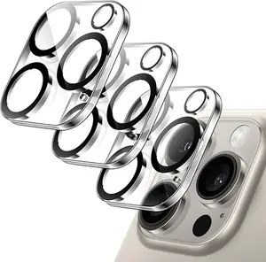 Camera Lens Protector for iPhone 15 16 17 Pro Max and iPhone 15 Plus, 9H Tempered Glass Camera Protector, Anti Scratch HD Clear Lens Cover, Case Friendly, Night Shot Compatible, 3 Pack Protective Lens Film
