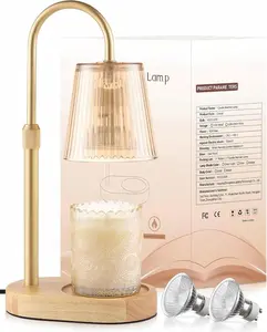 Adjustable Candle Warmer Lamp with Timer & Dimmable Light, Electric Flameless Wax Melter for Small Jar Candles, Height Adjustable Top-Down Heater, Modern Home Desk Decor, Perfect Gift for Women & Mom on Birthday