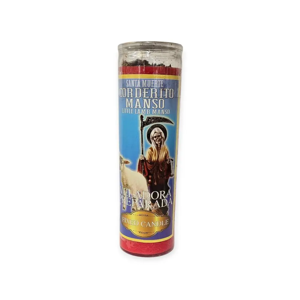Santa Muerte Little Lamb Preparada Fixed Candle - Aromatherapy, Non-Toxic Home Decor Candle with Sweet Domination, Peaceful Influence Properties, Aromatherapy Candle