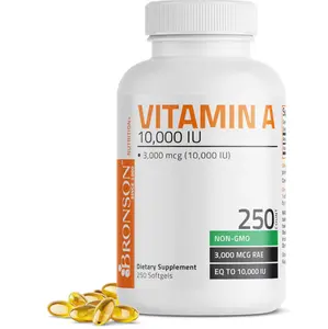 Bronson Vitamin A 10,000 IU Premium Non-GMO Formula Supports Healthy Vision & Immune System and Healthy Growth & Reproduction, 250 Softgels