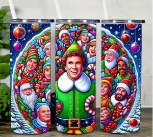 New Green Elf Christmas 20oz stainless steel skinny tumbler mom sister daughter