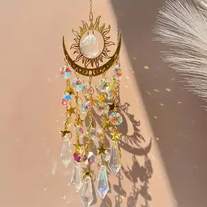 Bohemian Crystal Sun Catcher, Hanging Rainbow Prism Pendant, Home Window Decor Gift, Thanksgiving Decoration, Bohemian Design, 1 Piece