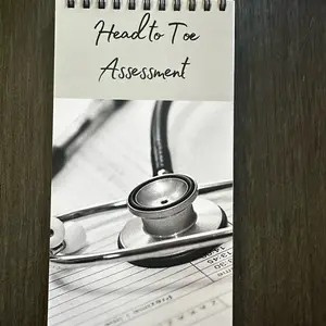 Head to Toe Assessment Notebook for Nurses & Nursing Students - 50 sheets per pad, 4” x 8” size 8pt Design. Patient Care