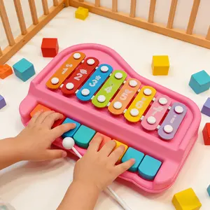 Baby Educational Eight-Note Hand Percussion Piano Toy, Dual Function Musical Toy for Boys and Girls, Early Education Gift