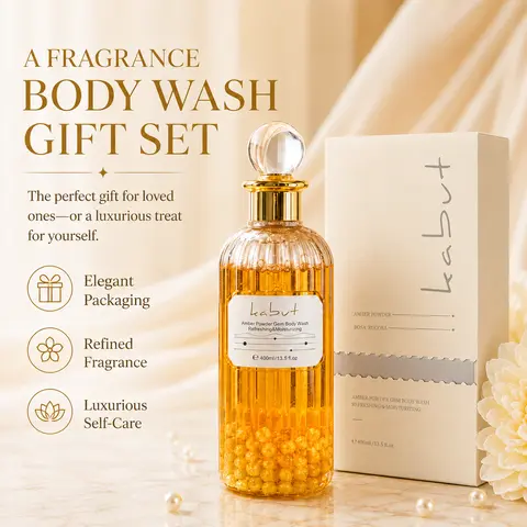 Kabut Amber Powder Gem Refreshing Moisturizing Amino Acid Soothing & Nourishing Fragrance shower gel Aroma Hydrating Moisture Body Care Scent turmeric soap bar girl shower products body wash Silky Gentle