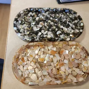epoxy resin crushed shells trinket trays