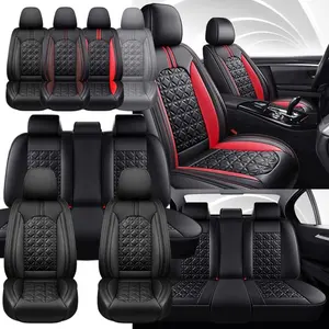 For Ford F150 F250 F350 F450 Pickup Truck Car 5 Seat / 2 Seat Covers Full Set Soft Premium PU Leather Vehicles Front Rear Cushion Protector Pad Mat - Mother's Day Gift