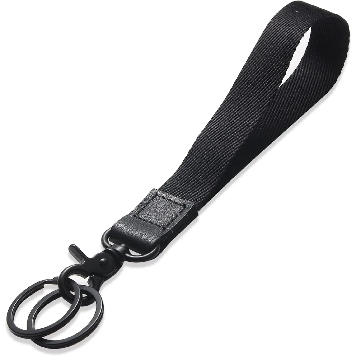 Hand Wrist Lanyard Key Chain Holder, Black Wristlet Strap for Key for Women & Men, Short Keychain Lanyard for Car Key
