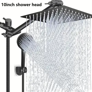 10 Inch Rain Shower Head with Handheld, High-pressure Shower Head Combo with 11 Inch Adjustable Extension Arm and 5 Spray Settings Handheld Showerhead Combo, Powerful Low-pressure Water Shower Spray