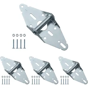 4 Pack Garage Door Hinge Heavy Duty 14 Gauge Steel #1 with Galvanized Finish - Residential/Light Commercial Garage Door Replacement