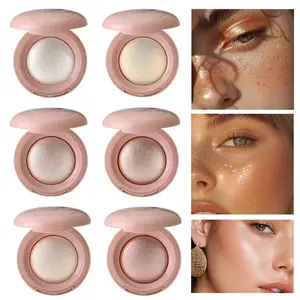 6 Colors Long Lasting Highlighter Palette, 1 Count Face Highlighter Palette, Natural Glitter Contouring Palette, Prismatic Glow Highlighter, Long Lasting Shimmer, Makeup Highlighter for All Skins