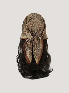 Boho Style Paisley Pattern Square Scarf, Vintage Style Headscarf for Women, Fashion Accessories for Daily Wear, Paisley Print Shawl