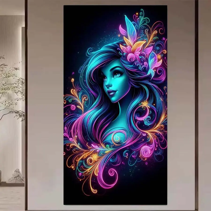 1 set of DIY diamond painting kit, 5D diamond art set, DIY decorative colorful curls, sparkling flowers, dazzling light effects. Mosaic, diamond art, DIY art home decoration, Wall Art Painting, Handicraft.