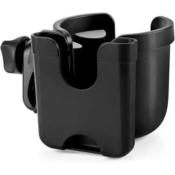 Stroller Cup Holder with Phone Holder, Bike Cup Holder, Universal Cup Holder for Uppababy Nuna Doona Strollers, 2-in-1 Cup Phone Holder for Stroller, Bike, Wheelchair, Walker, Scooter