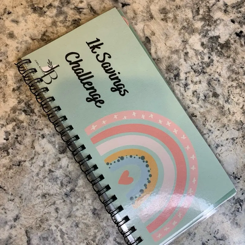 1k Savings Challenge Binder with Fun Design, 6 Months of Savings Goals, Monthly Savings Challenges, Customizable Saving Progress