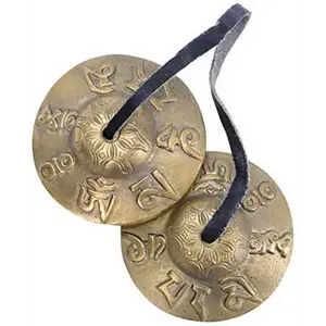 Meditation Bell - Tingsha Cymbals with Straps - Meditation Chime Tibetan Bell for Healing Yoga Meditation in a Box by Mudra Crafts, Tibet Mantra