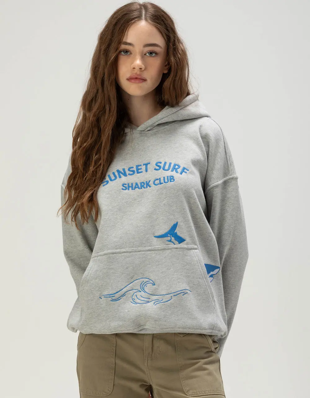 SUNSET SURF Shark Club Womens Hoodie