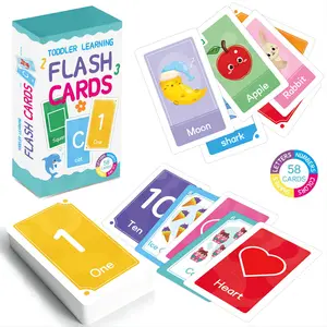 1 Box Children's Learning Flashcards, Color & Number & Shape & Rabbit Cognition Flashcards, Educational Toy for Kids, Preschool Learning Tool, Flashcards Learning Alphabet, Vocabulary Flashcards, Talking Flash Cards