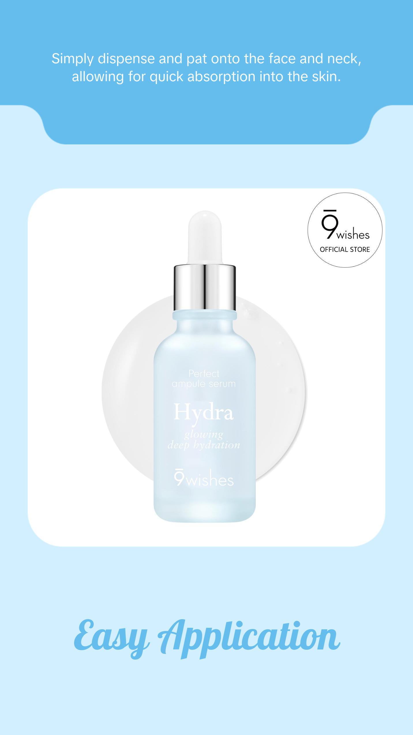 9 Wishes Hydra Ampoule Serum II (1.01 Fl. Oz.) Hyaluronic Acid and Coconut Water, Glass Skin Effect, Soothing 9 Wishes Hydra Ampoule Serum II (1.01 Fl. Oz.) Hyaluronic Acid and Coconut Water, Glass Skin Effect, Soothing