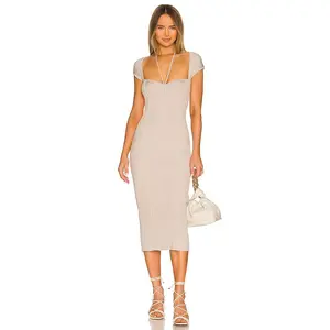 JONATHAN SIMKHAI Florence Midi Dress in Otter
