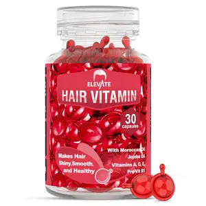 Elevate Hair Vitamin Capsules - 30 Hydrating & Conditioning Formula with Jojoba Oils, Vitamins A C E & Pro-Vitamin B5 for Hair Care - Hydrate & Moisturize Hair Oil