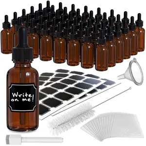 Nevlers 1 Oz Leakproof Amber Glass Dropper Bottles (Pack of 24)