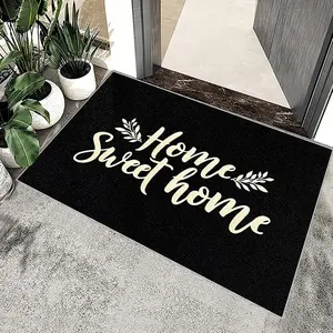 1PC Home Sweet Home Patterned Front Door Mat, Comfortable Welcome Mat, Outdoor Indoor Entrance Door Mat, Bedside Rug, Bathroom Mat, Small Floor Mat, Decorative Rug Mat, Suitable for Spring Summer, Autumn and Winter Seasons