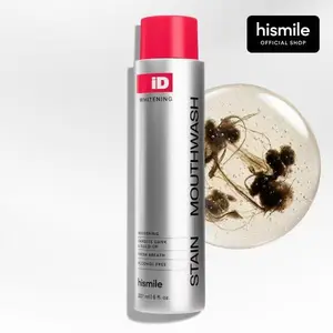Hismile iD Stain Whitening Mouthwash for White Teeth, Freshens Breath with Essential Oils 237ml
