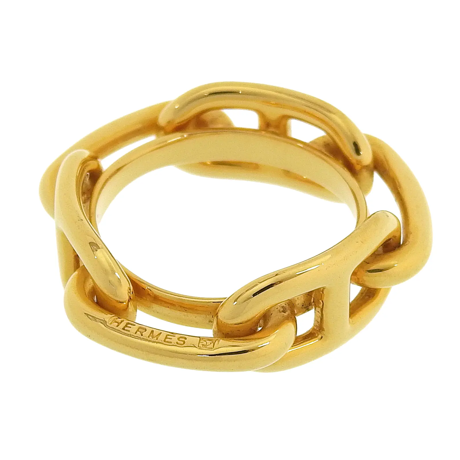 Pre-owned HERMÈS Stainless Small Leather Goods Hermes Rugate Chne Scarf Ring