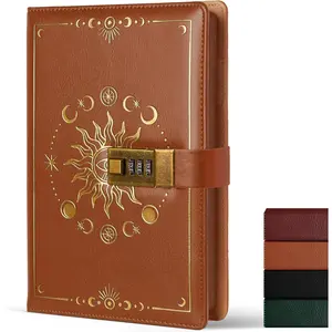 Brown Journal with Lock A5 Leather Journal Diary for Women Hardcover... Does not apply