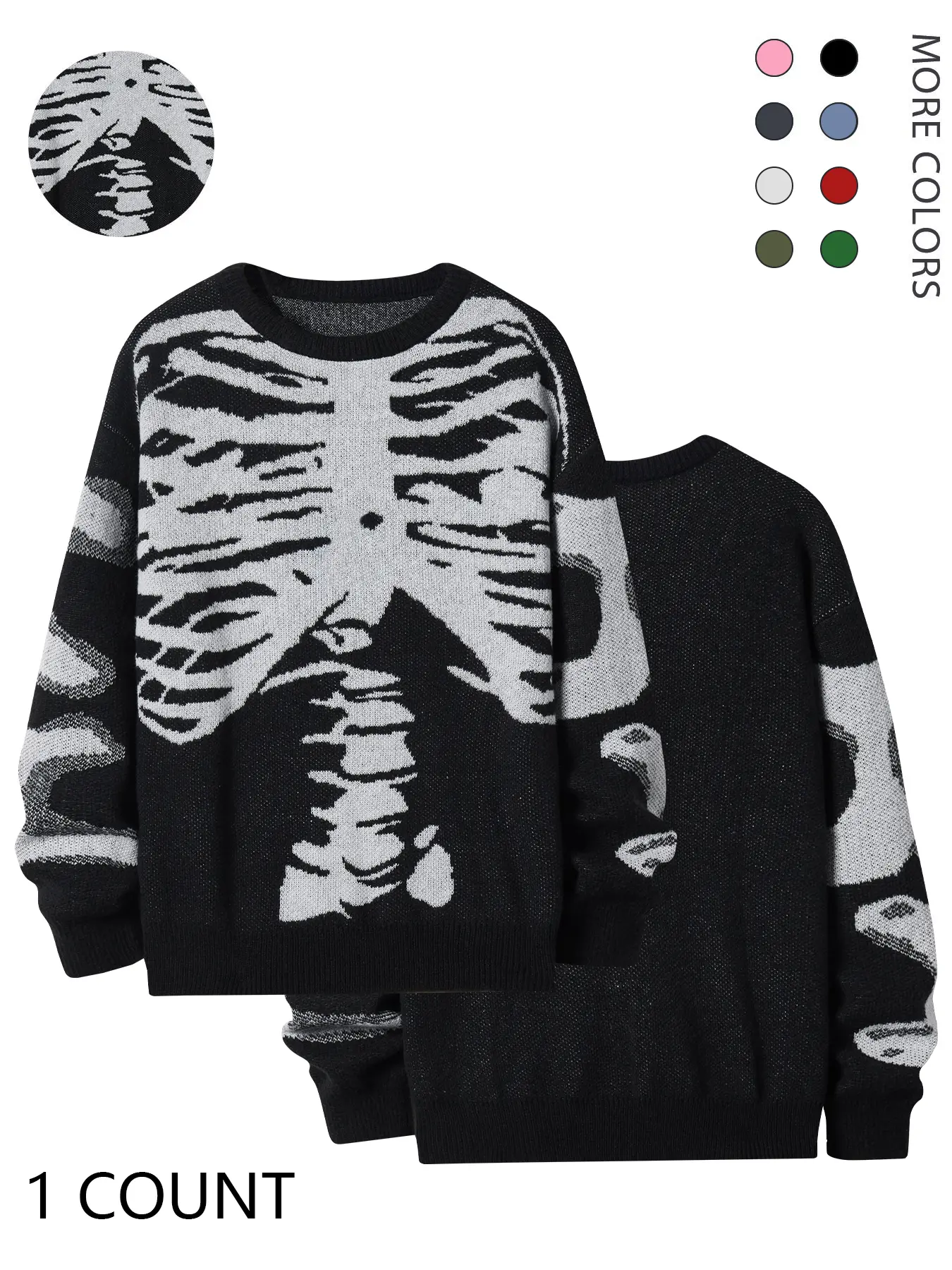 2026 #SummerVibes Jacquard Contrast Color Vintage Knit Sweater Unisex Autumn Winter Crew Neck Elegant Sports Design Sweater Casual Long Sleeve Crewneck Knitwear Tops