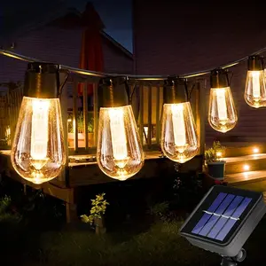 Solar-Powered String Lights, Waterproof Outdoor Decorative LED Fairy Lights, Vintage Holiday Garden and Patio Lighting for Furniture, Gazebo, Porch and Camping