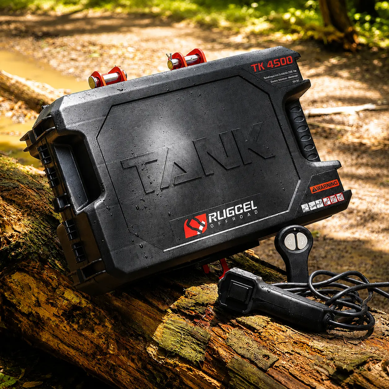 RUGCEL 4500lb Portable Electric Winch, 12V Recovery Winch with Synthetic Rope for ATV, UTV, Trailer & Farm