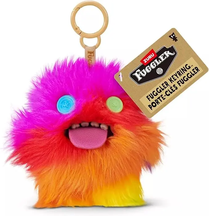 Fuggler Series 6 Keyrings, 4.5 Inch Funny Ugly Monsters Plush Keychain, Character-Themed Unisex Plush Fabric