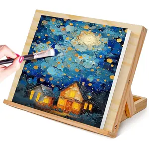 Adjustable Wooden Art Easel Stand, Durable 80 Degree Incline Design, Ergonomic Artist Display Rack for Canvas Books Artwork