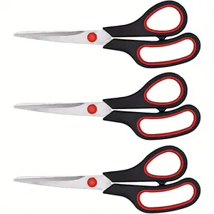 Multipurpose Office Scissors, 21.6cm/8.5 Inch Ultra Sharp Shears, Comfort-Grip Handles, Sturdy Sharp Craft Supplies, Pack of 3, Right/left Handed