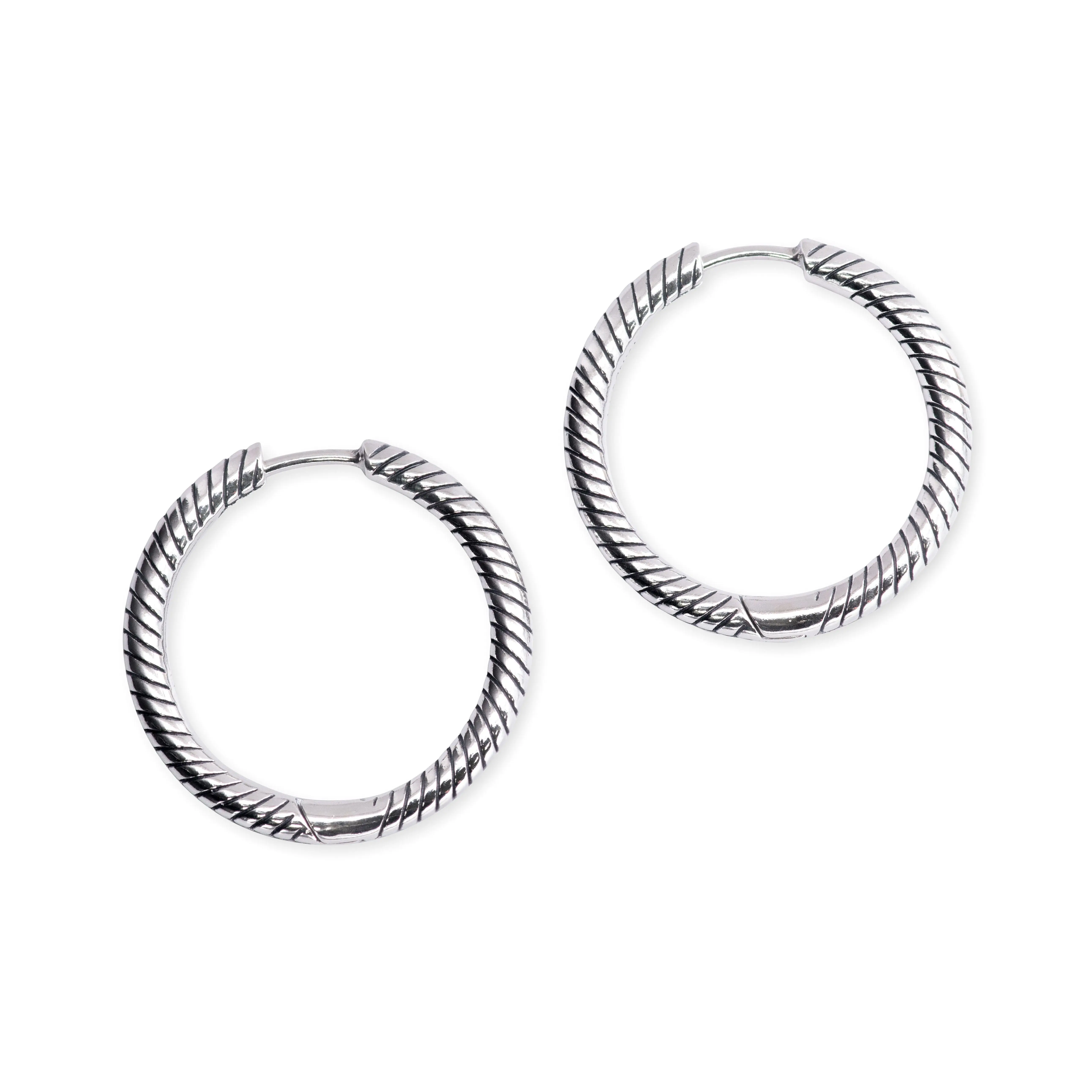 Pandora Moments Charm Hoop Earrings, Personalized Snake Chain Design for Adults, Holds Up to 3 Charms, 299532C00