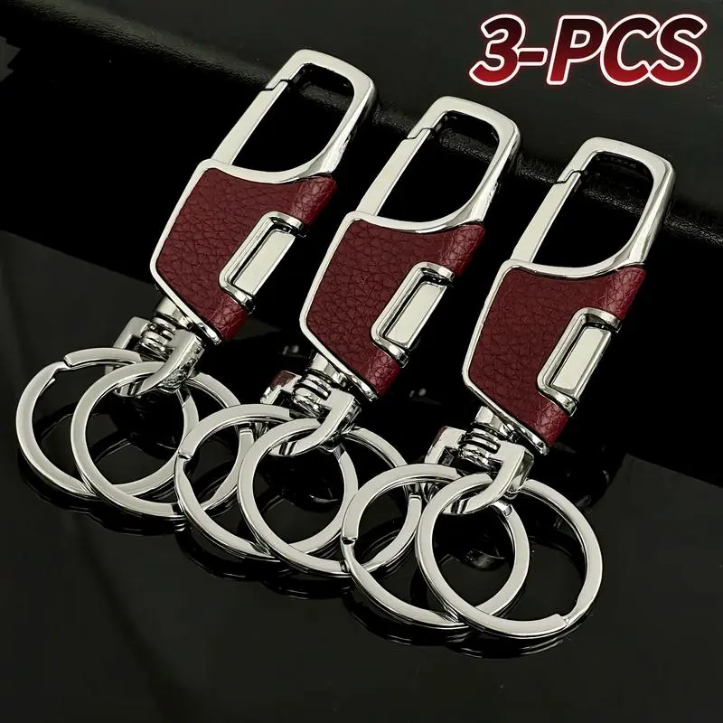 3pcs Heavy Duty Car Key Chains 3 Pack with 2 Metal Key Rings for Secure Key Management Essential Car Accessories