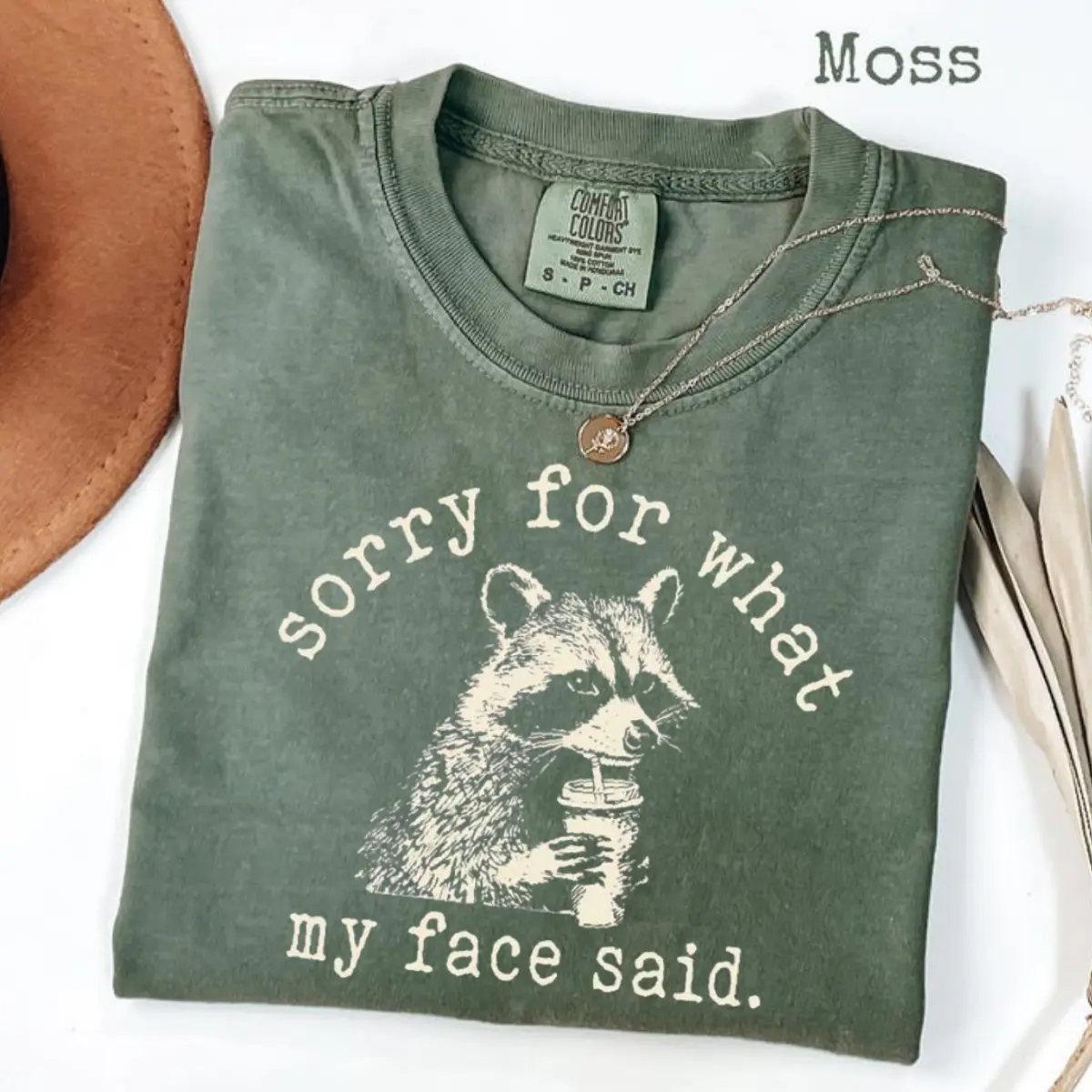 Comfort Colors Sorry For What My Face Said Shirt, Sarcastic Raccoon Tee, Funny Animal Graphic T-shirt, Trending Sarcasm Quote Tee, Raccoon Humor Shirt