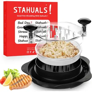 4th generation chicken shredder tool twist large 11 inch visible meat shredder tool twist with ergonomic handle chicken breast shredder nonskid base and plate suitable for chicken pork beef