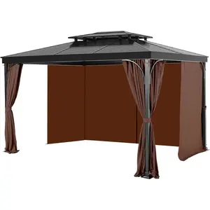 VEVOR Gazebo Curtains Outdoor, Fit Most 10'x 10'x 6.9' Gazebos, 4-Panel Sidewall Gazebo Privacy Curtains with Zippers, Outdoor Curtain Replacement for Patio Canopy, Only Curtain, GrayVEVOR Super Brand Day