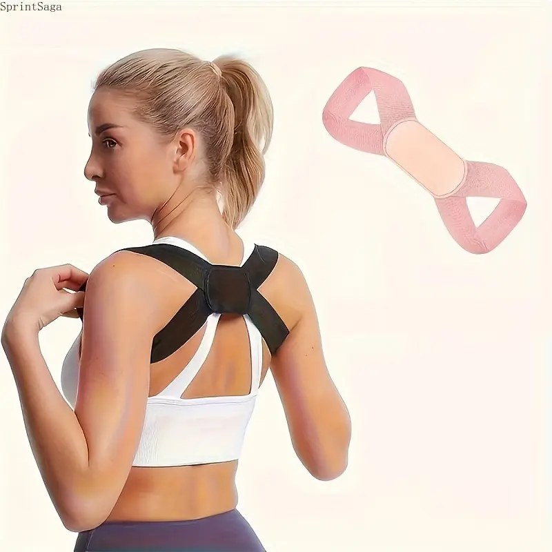 Women's Invisible Posture Corrector, Lightweight Breathable Nylon Brace for Adjustable Shoulder & Clavicle Support - Prop 65 Safe, Shoulder Support, Posture Improvement, Back, No, 1 Piece, Pink., Two Piece Set tiktokshopbacktoschool