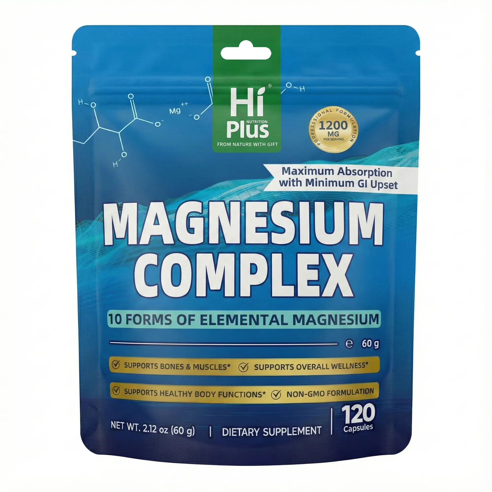 Magnesium Complex 10 Essential Magnesium Supplement 1200mg 120 Capsules SummerVibes