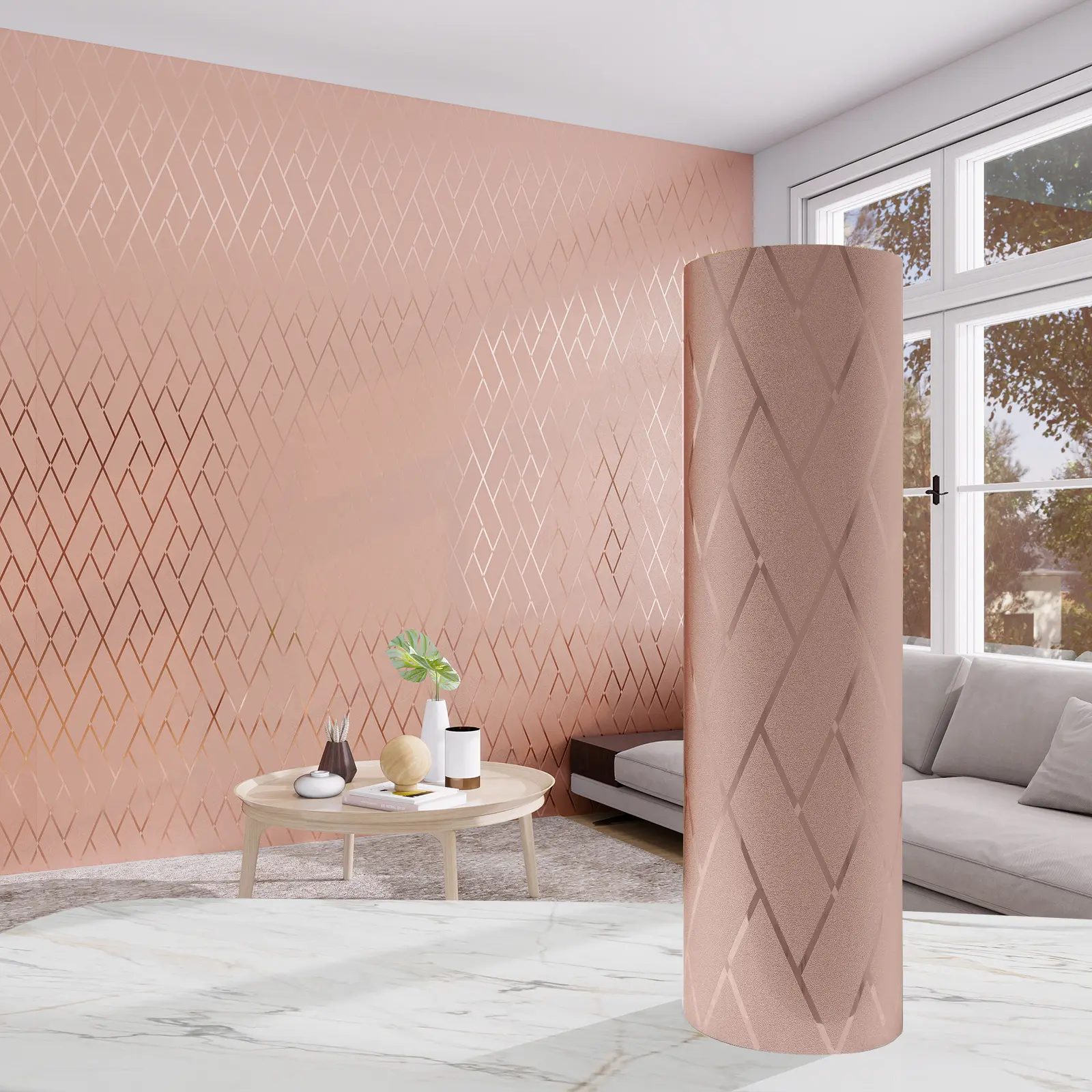 Embossed Metallic 3D Mosaic Wallpaper, Self-Adhesive Peel-and-Stick PVC Wall Tile, DIY Cuttable & Removable, Durable, Waterproof, Scratch-Resistant and Easy to Clean, Ideal for Bathrooms, Living Rooms, TV Walls, Sofa Walls and Kitchen Backsplashes.