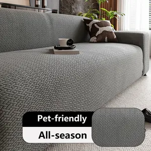 1pc All-Season Sofa Cover, Non-Fuzzy, Detachable, Dustproof, Anti-Slip, Full Coverage, Elastic Sofa Slipcover